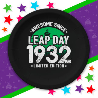 Assiettes En Carton Super depuis 1932 Leap Année Jour Février 29 Anniv
