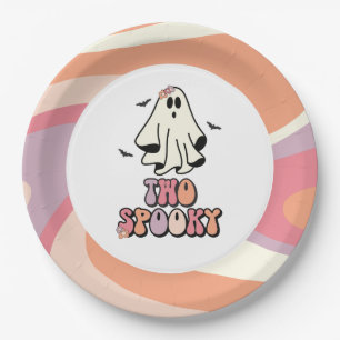 Assiettes En Carton super Ghost retro Halloween Deux Anniversaire Éffr