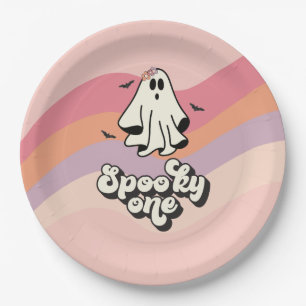 Assiettes En Carton super Ghost retro Halloween Éffrayant Un Anniversa
