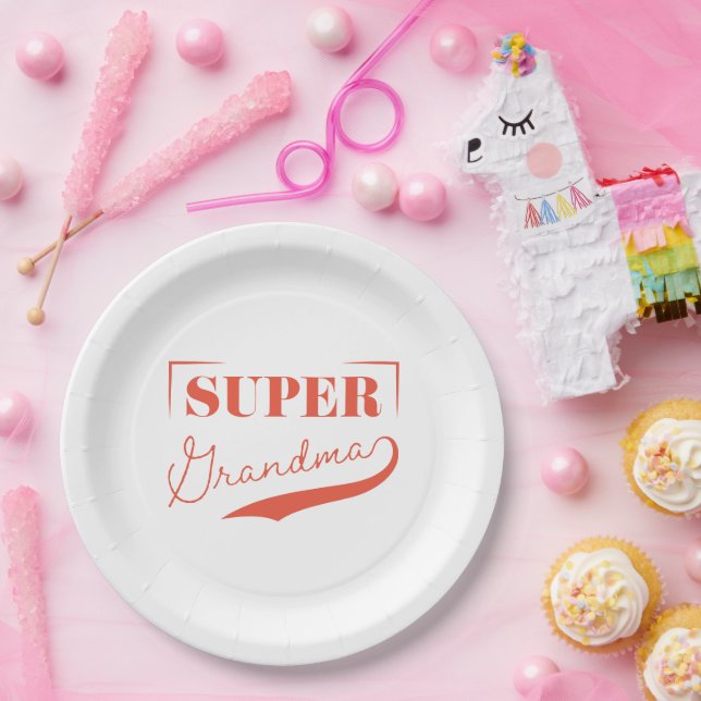 Assiettes En Carton Super grand-mère (Fête)