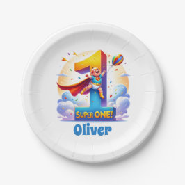 Assiettes En Carton Super 'One' - [Nom]'s Heroic Year