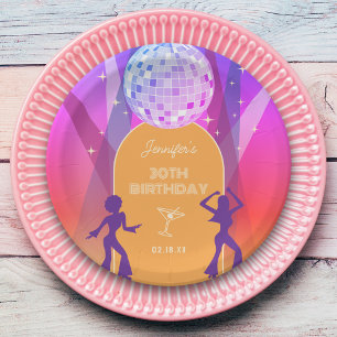 Assiettes En Carton Super Retro les années 70 80s Disco 30e anniversai