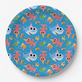 Assiettes En Carton Super simple | Finny Shark Confetti Anniversaire
