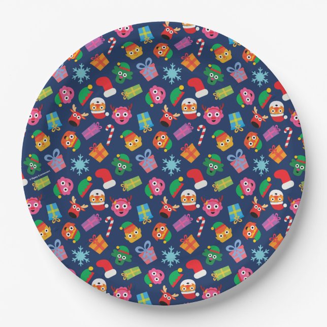 Assiettes En Carton Super simple | Noodle & Pals Motif de vacances (Devant)