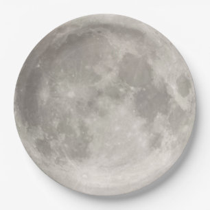 Assiettes En Carton Superlune dans le ciel noir