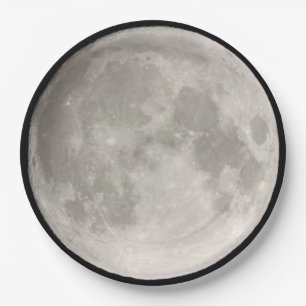 Assiettes En Carton Superlune dans le ciel noir