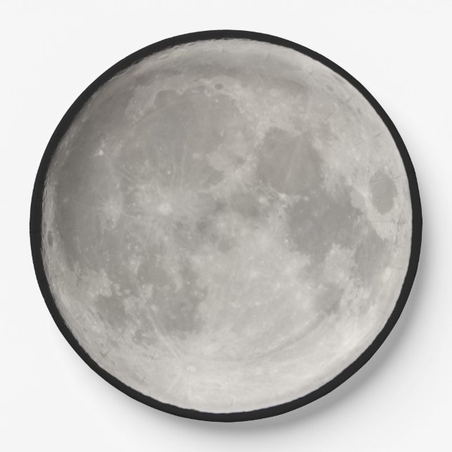 Assiettes En Carton Superlune dans le ciel noir (Devant)