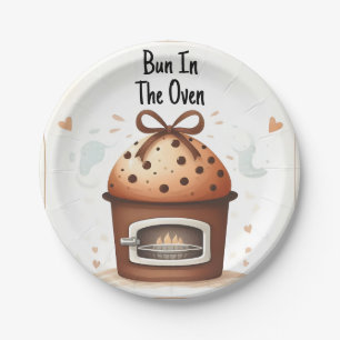 Assiettes En Carton Sur Fun Retro Boho Cake Bun Dans Le Baby shower Du