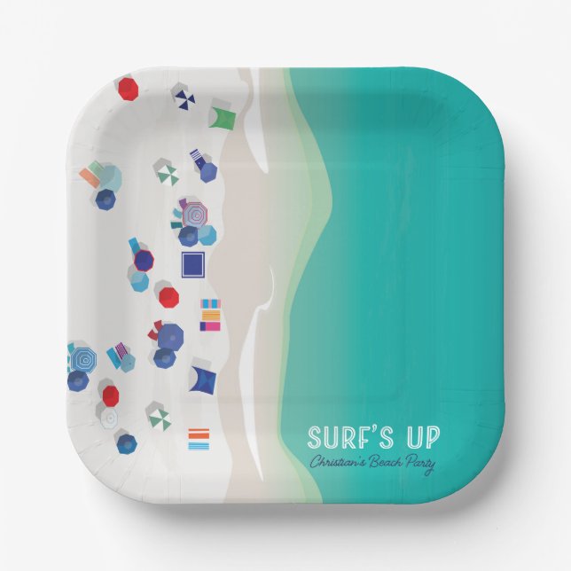 Assiettes En Carton Surf (Recto)