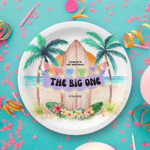 Assiettes En Carton Surf et mer Anniversaire de Big One Beach