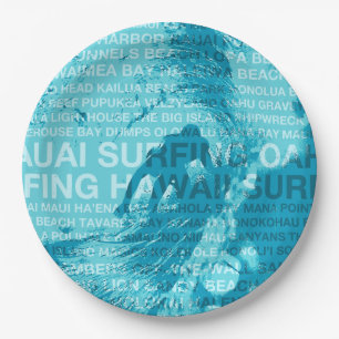 Assiettes En Carton Surf Hawaii Green Room Hawaiian Surfer