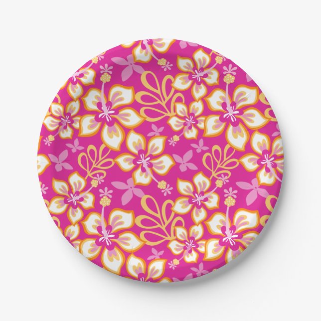 Assiettes En Carton Surf JUNGLE (COMBO ROSE CHAUDE) (Devant)