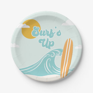 Assiettes En Carton Surf Up Beach Anniversaire