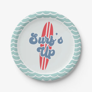 Assiettes En Carton Surfs Up Beach Plaques Papier Anniversaire