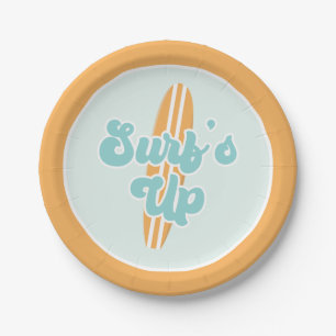Assiettes En Carton Surfs Up Beach Plaques Papier Anniversaire
