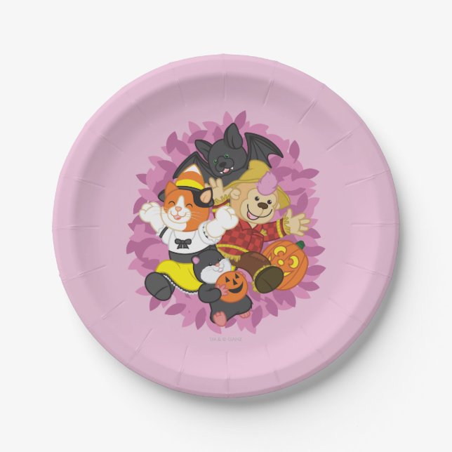 Assiettes En Carton Surprise d'animaux familiers de Webkinz Halloween (Devant)