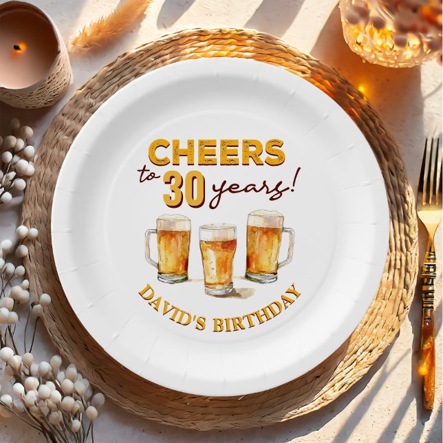 Assiettes En Carton Surprise Soirée d'anniversaire et bière (Créateur téléchargé)