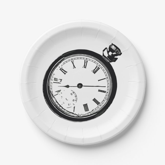 Assiettes En Carton Surveillance des poches brisées (Devant)