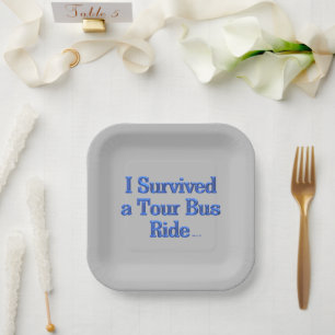 Assiettes En Carton Survied a Tour Bus Ride Gris Plaques de papier car