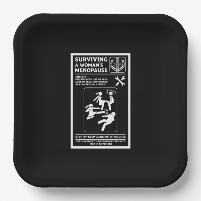 Assiettes En Carton Survivre À La Ménopause (Recto)