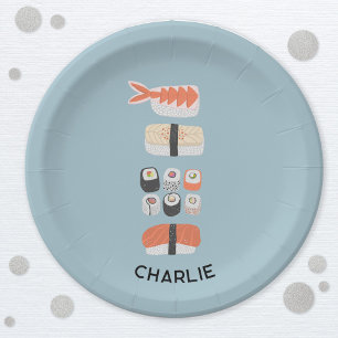Assiettes En Carton Sushi japonais personnalisé