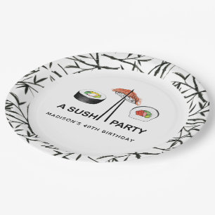 Assiettes En Carton Sushi personnalisé Anniversaire Moderne Simple
