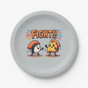 Assiettes En Carton Sushi vs Pizza