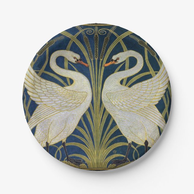 Assiettes En Carton Swan, Rush et Iris par Walter Crane (Devant)