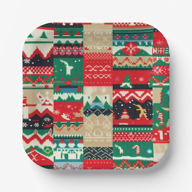 Assiettes En Carton Sweat moche de Noël 8 (Recto)
