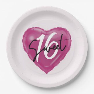 Assiettes En Carton Sweet 16 Plaques de fête d'anniversaire