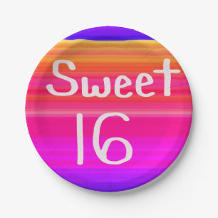 Assiettes En Carton Sweet 16 Rainbow