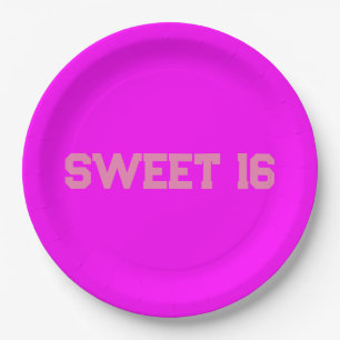 Assiettes En Carton Sweet 16 Rose Magenta