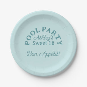 Assiettes En Carton Sweet 16 Summer Pool Party Anniversaire