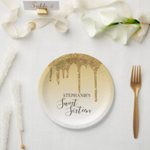 Assiettes En Carton Sweet 16e seize anniversaire parties scintillant o