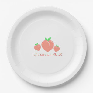 Assiettes En Carton Sweet as a Peach Girly Birthday