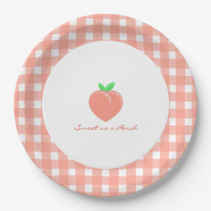 Assiettes En Carton Sweet as a Peach Girly Birthday