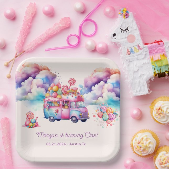 Assiettes En Carton Sweet Budget CandyLane Anniversaire de l'enfant (Fête)