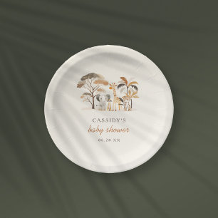 Assiettes En Carton Sweet Jungle Safari Animaux Baby shower garçon