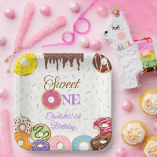 Assiettes En Carton Sweet One 1st Birthday Party Plate Personnalisab