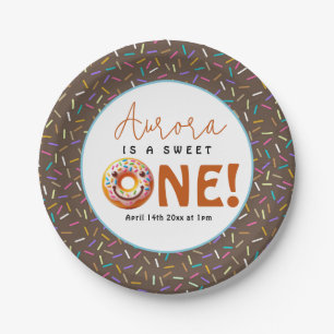 Assiettes En Carton Sweet One aquarelle mignonne beignets 1er annivers