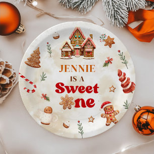 Assiettes En Carton Sweet One Christmas Gingerbread Maison 1er anniver