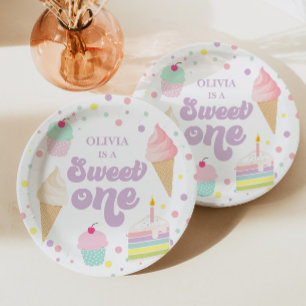 Assiettes En Carton Sweet One Ice Cream and Cake 1er anniversaire