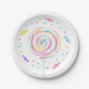Assiettes En Carton Sweet Shop Lollipop Candy Anniversaire