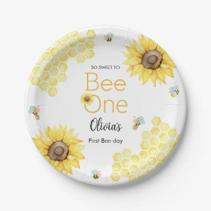 Assiettes En Carton Sweet To Bee One First Bee Day Anniversaire