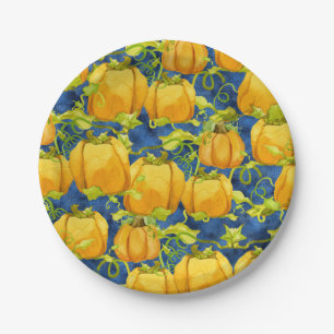 Assiettes En Carton Sweet Trick ou traiter Halloween Citrouille Patch