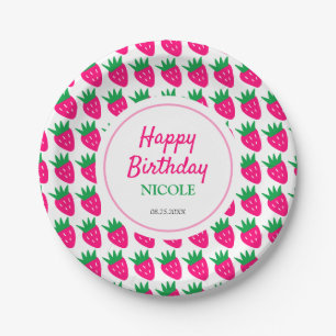 Assiettes En Carton Swete fraise rose Anniversaire