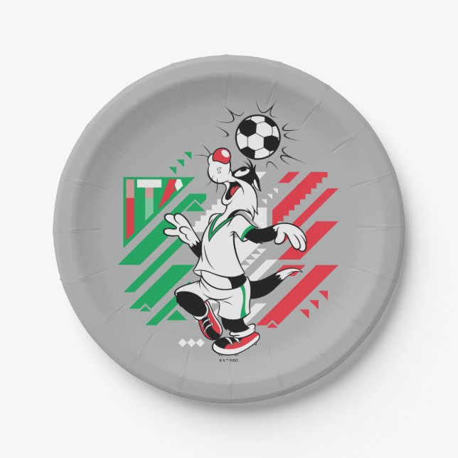 Assiettes En Carton SYLVESTER™ Team Italy Soccer Graphic (Devant)