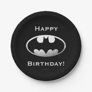 Assiettes En Carton Symbole Batman Logo Grainy