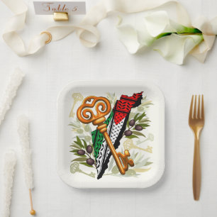 Assiettes En Carton Symbole clé palestinien du droit au retour