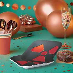 Assiettes En Carton Symbole d'avertissement de radiation Panneau métal